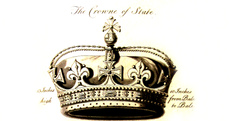 illustration c 1820 of St Edwards Crown of State created for Charles II