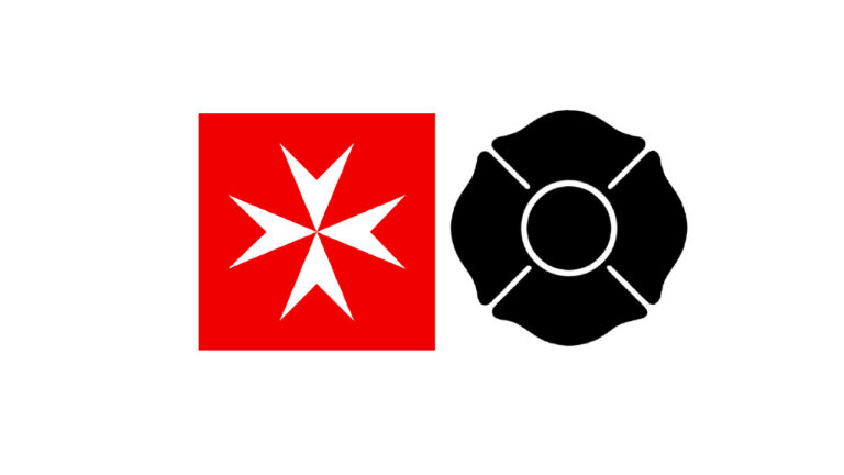 Firefighter cross symbols: Maltese and Florian history and use
